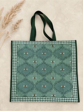 Bee print reusable tote bag
